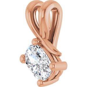 10K Rose Gold 6x4 mm Elongated Cushion Pendant Mounting – image 3