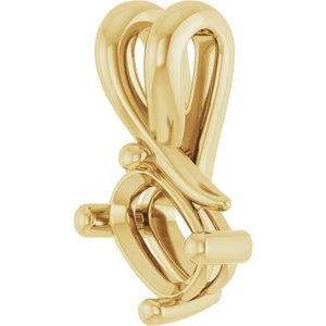 10K Yellow Gold 6x4 mm Elongated Cushion Pendant Mounting – image 4
