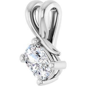 18K White Gold 6x4 mm Elongated Cushion Pendant Mounting – image 3