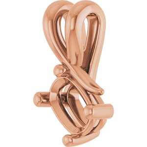 18K Rose Gold 6x4 mm Elongated Cushion Pendant Mounting – image 4