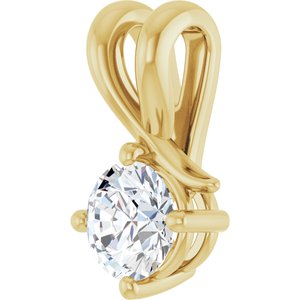 14K Yellow Gold 5.2 mm Round Pendant Mounting – image 3