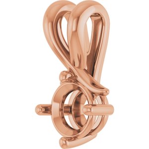 14K Rose Gold 5.2 mm Round Pendant Mounting – image 4
