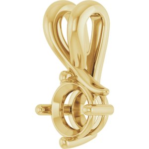 14K Yellow Gold 5.2 mm Round Pendant Mounting – image 4