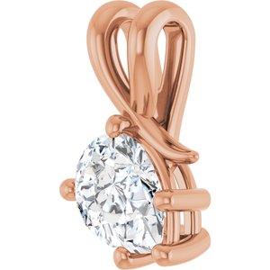 14K Rose Gold 8x6 mm Pear Pendant Mounting – image 3