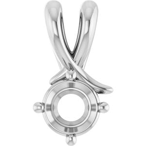 10K White Gold 5.2 mm Round Pendant Mounting – image 2