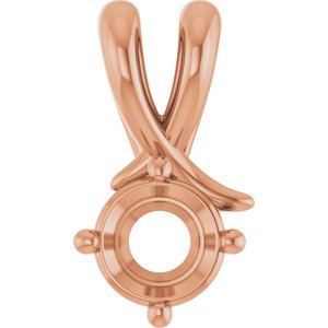 10K Rose Gold 5.2 mm Round Pendant Mounting – image 2