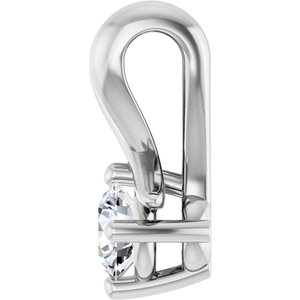 18K White Gold 3.4 mm Round Pendant Mounting – image 5