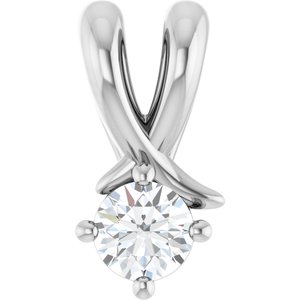 10K White Gold 3.4 mm Round Pendant Mounting