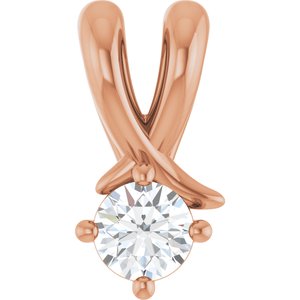 10K Rose Gold 3.4 mm Round Pendant Mounting
