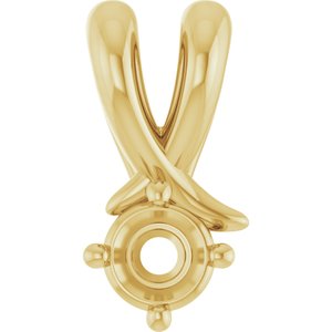 18K Yellow Gold 3.4 mm Round Pendant Mounting – image 2