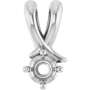 14K X1 White Gold 3.4 mm Round Pendant Mounting – image 2
