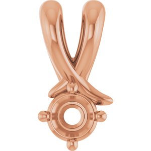 10K Rose Gold 3.4 mm Round Pendant Mounting – image 2