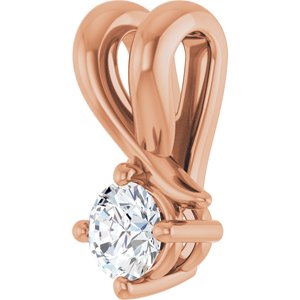 18K Rose Gold 3.4 mm Round Pendant Mounting – image 3