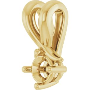 10K Yellow Gold 3.4 mm Round Pendant Mounting – image 4