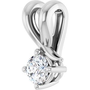 14K White Gold 3.4 mm Round Pendant Mounting – image 3