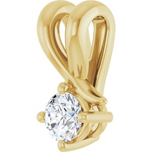 14K Yellow Gold 3.4 mm Round Pendant Mounting – image 3