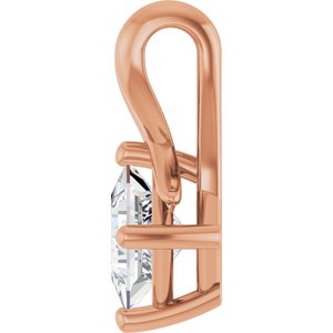 18K Rose Gold 4.5 mm Square Pendant Mounting – image 5