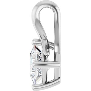 14K X1 White Gold 4.5 mm Square Pendant Mounting – image 5