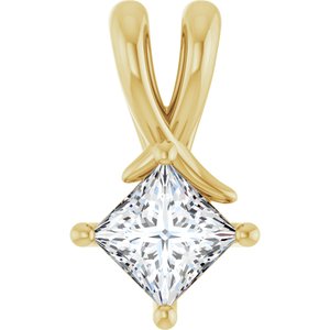 14K Yellow Gold 4.5 mm Square Pendant Mounting