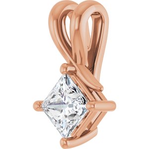10K Rose Gold 4.5 mm Square Pendant Mounting – image 3