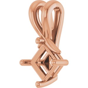 10K Rose Gold 4.5 mm Square Pendant Mounting – image 4