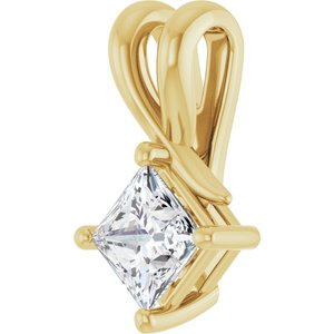 18K Yellow Gold 4.5 mm Square Pendant Mounting – image 3
