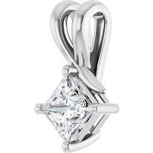 14K X1 White Gold 4.5 mm Square Pendant Mounting – image 3