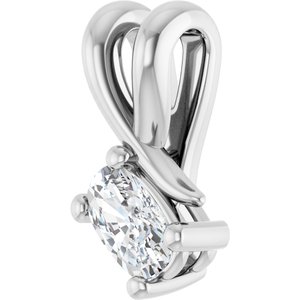 Sterling Silver 5x3 mm Elongated Cushion Pendant Mounting – image 3