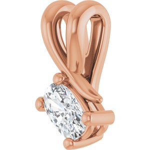 14K Rose Gold 5x3 mm Elongated Cushion Pendant Mounting – image 3