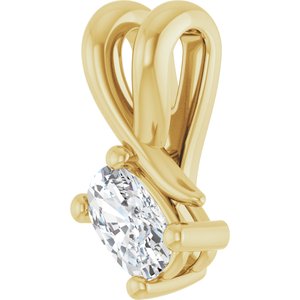 10K Yellow Gold 5x3 mm Elongated Cushion Pendant Mounting – image 3
