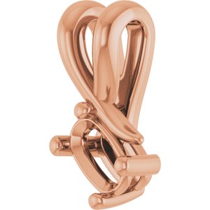 18K Rose Gold 5x3 mm Elongated Cushion Pendant Mounting – image 4