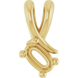 10K Yellow Gold 5x3 mm Elongated Cushion Pendant Mounting – image 2