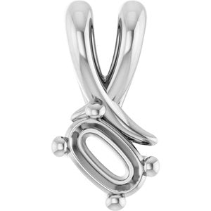 Platinum 5x3 mm Elongated Cushion Pendant Mounting – image 2
