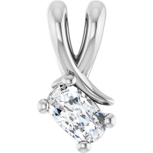 Sterling Silver 5x3 mm Elongated Cushion Pendant Mounting