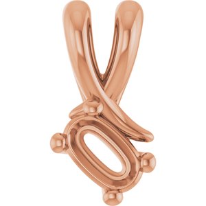 18K Rose Gold 5x3 mm Elongated Cushion Pendant Mounting – image 2
