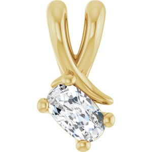 10K Yellow Gold 5x3 mm Elongated Cushion Pendant Mounting