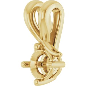 10K Yellow Gold 4.4 mm Round Pendant Mounting – image 4