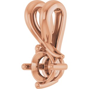 18K Rose Gold 4.4 mm Round Pendant Mounting – image 4