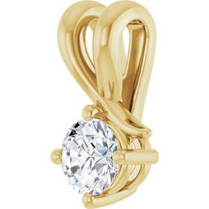 10K Yellow Gold 4.4 mm Round Pendant Mounting – image 3