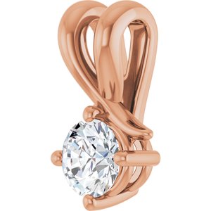 10K Rose Gold 4.4 mm Round Pendant Mounting – image 3