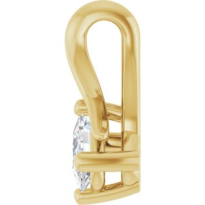 10K Yellow Gold 5x3 mm Elongated Cushion Pendant Mounting – image 5