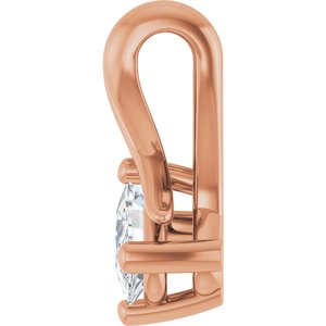 14K Rose Gold 5x3 mm Elongated Cushion Pendant Mounting – image 5