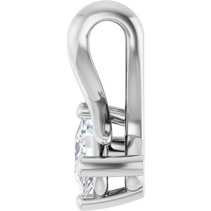 14K White Gold 5x3 mm Elongated Cushion Pendant Mounting – image 5