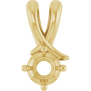 14K Yellow Gold 4.4 mm Round Pendant Mounting – image 2