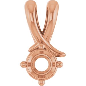 14K Rose Gold 4.4 mm Round Pendant Mounting – image 2
