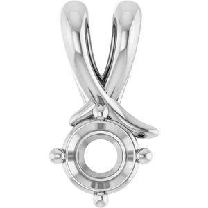 14K White Gold 4.4 mm Round Pendant Mounting – image 2