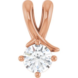 14K Rose Gold 4.4 mm Round Pendant Mounting