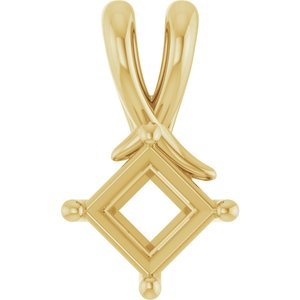 10K Yellow Gold 5 mm Square Pendant Mounting – image 2