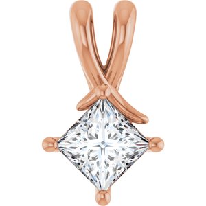 10K Rose Gold 5 mm Square Pendant Mounting