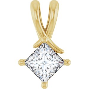 10K Yellow Gold 5 mm Square Pendant Mounting